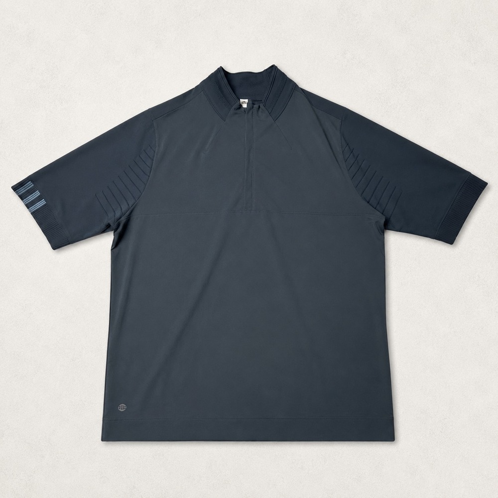 Adidas Golf Pullover Mens Medium Blue Quarter Zip Short Sleeve Mock Neck Shirt